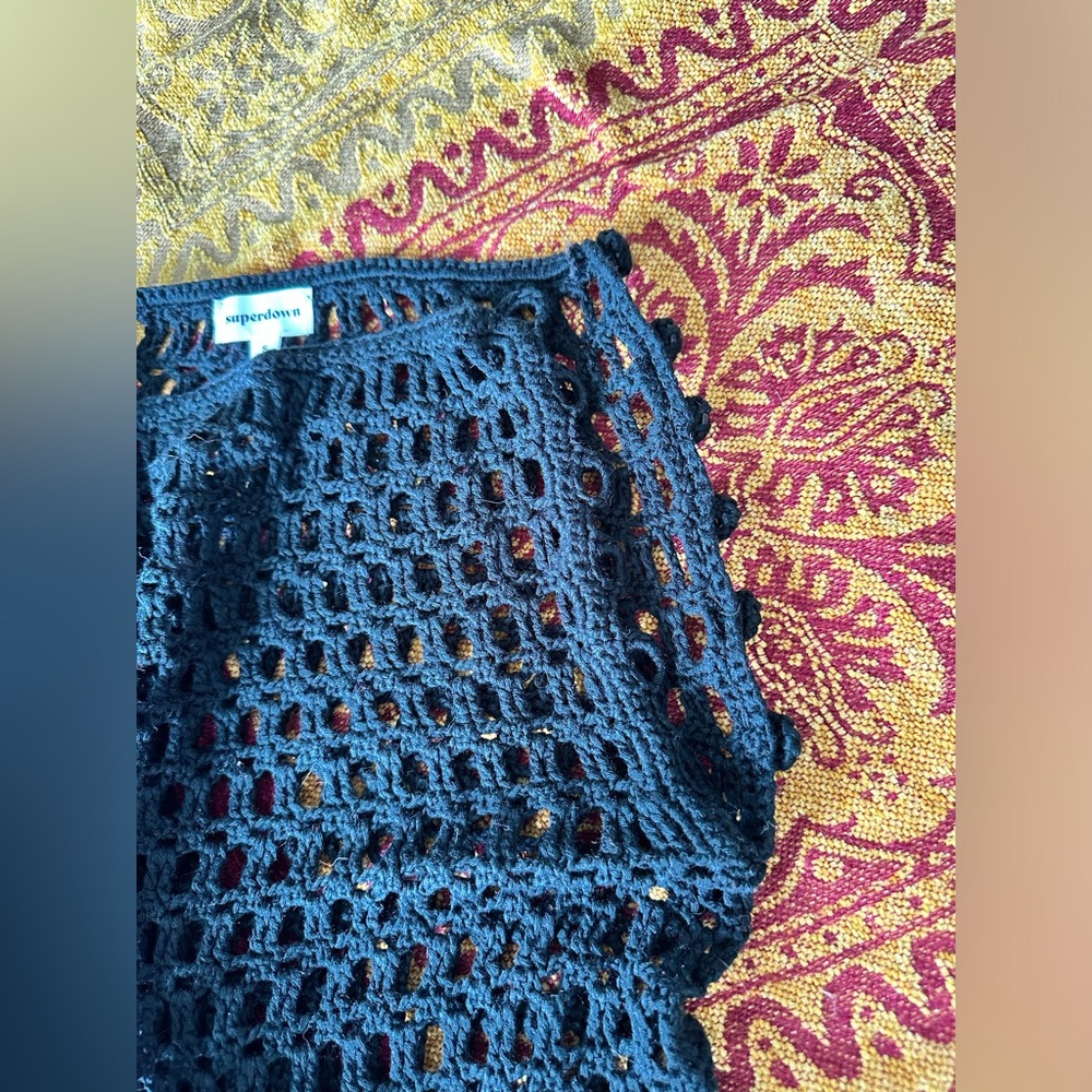 Superdown NWOT Misty Crochet Midi Skirt Black 🖤 Small - Picture 16 of 16